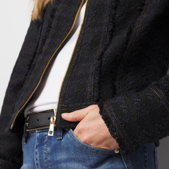 nwt WHITE HOUSE BLACK MARKET textured trucker blazer jacket $220 tags xs - Picture 2 of 3